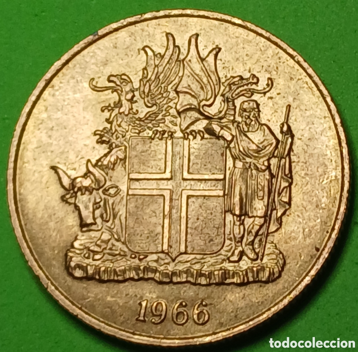 Moedas antigas da Europa: Islandia 2 coronas 1966 km#13a.1