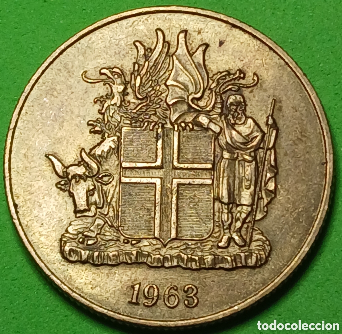Moedas antigas da Europa: Islandia 2 coronas 1963 km#13a.1