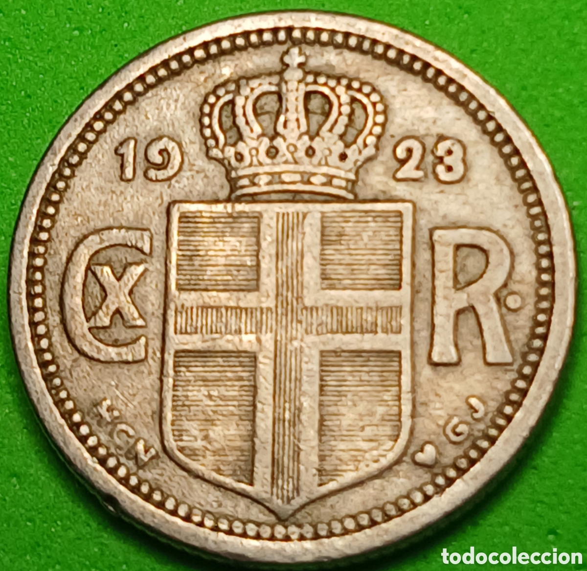 Monedas antiguas de Europa: Islandia 25 aurar 1923 km#2 poco com&uacute;n!!
