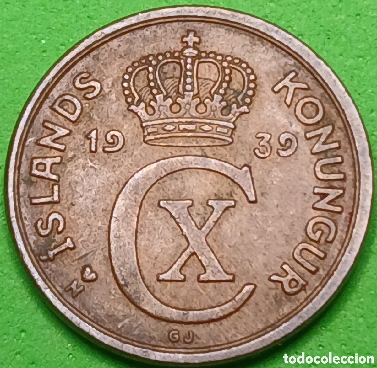 Monedas antiguas de Europa: Islandia 1 eyrir 1939 km#5 ESCASA!!