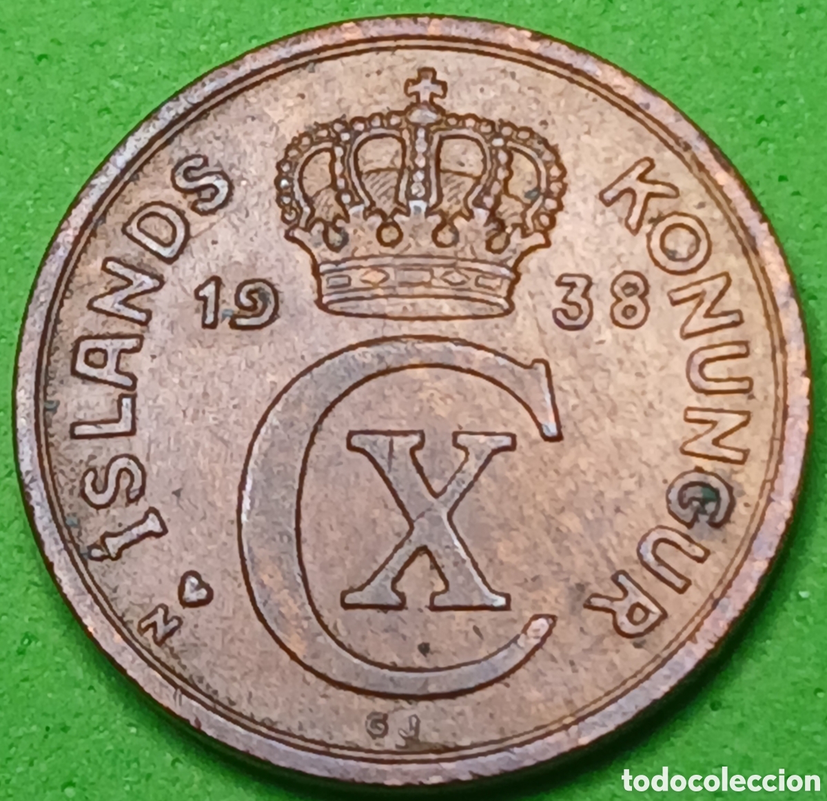 Monedas antiguas de Europa: Islandia 1 eyrir 1938 km#5 ESCASA!!