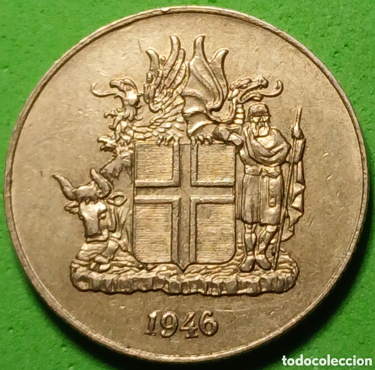 Monedas antiguas de Europa: Islandia 1 corona 1946 km#12