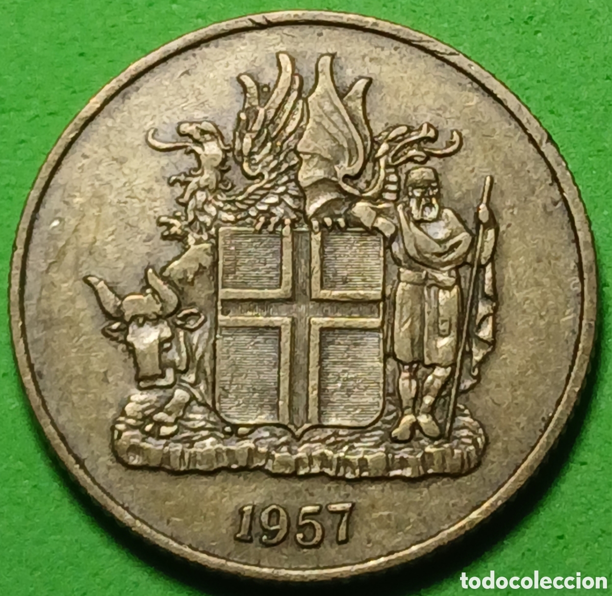 Monedas antiguas de Europa: Islandia 1 corona 1957 km#12a