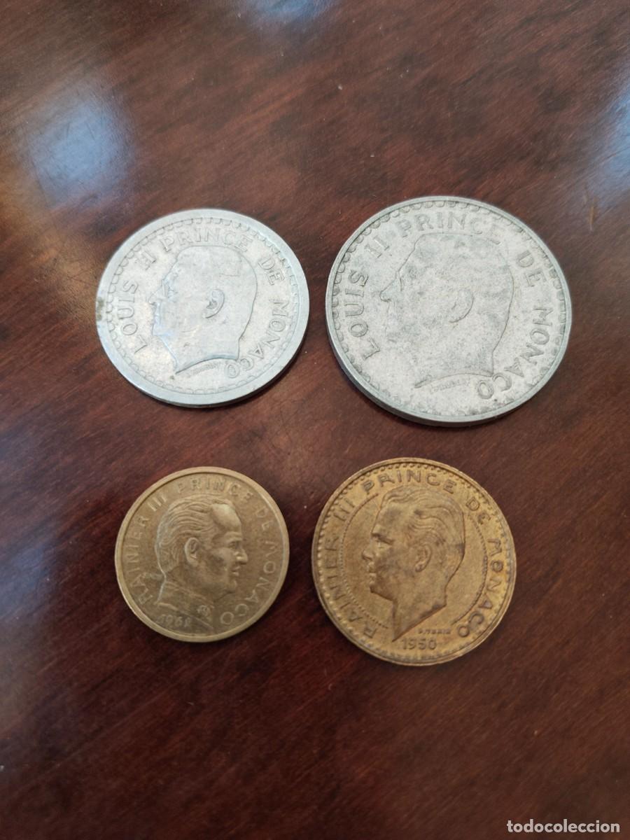 Old Coins of Europe: 4 Monedas de M&oacute;naco. 2, 5, 10 y 20 Francs.