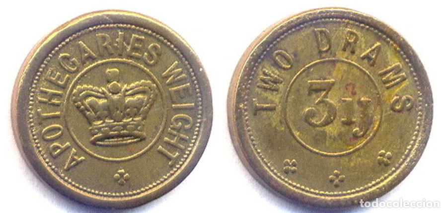 Moedas antigas da Europa: 1010 - GRAN BRETA&Ntilde;A - PESO BOTICARIO 1878 - 1/4 DE ONZA - E.B.C. - BRONCE