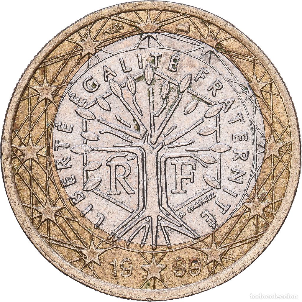 Moedas antigas da Europa: [#1203452] Francia, Euro, error misaligned core, 1999, Paris, Cupronickel, MBC
