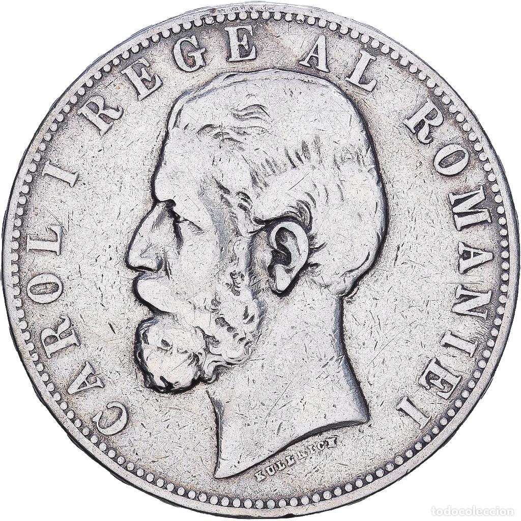 Monete antiche di Europa: [#1547673] Ruman&iacute;a, Carol I, 5 Lei, 1883, Bucarest, Plata, BC+, KM:17