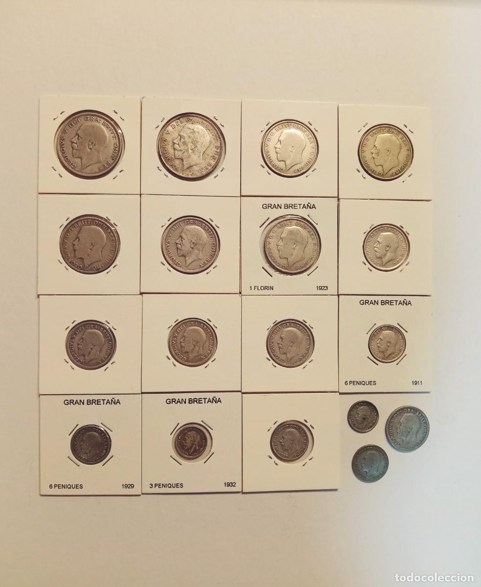 Alte M&uuml;nzen aus Europa: GRAN BRETA&Ntilde;A 18 monedas de Plata