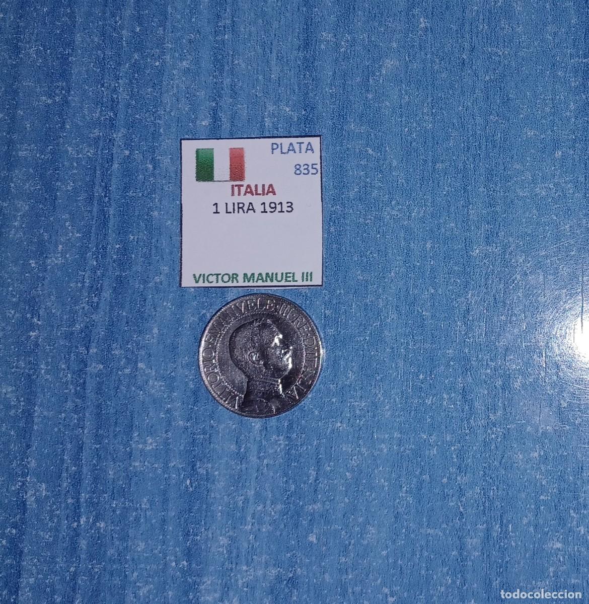 Monete antiche di Europa: ITALIA 1 lira de plata de 1913