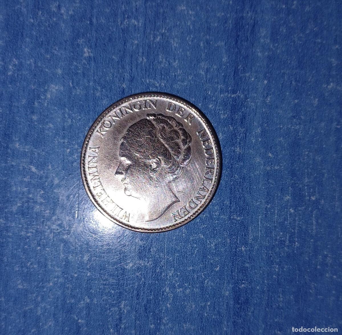 Moedas antigas da Europa: HOLANDA 1 gulden de plata 1929 PAISES BAJOS