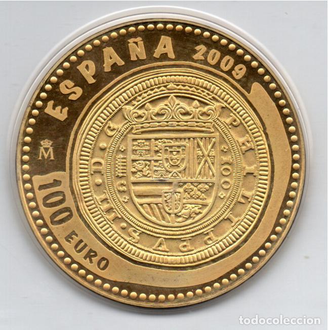 Monete antiche di Europa: ESPA&Ntilde;A 2009, 100 EURO, PLATA 925-1000 BA&Ntilde;ADA EN ORO, 168,75 GR, PROOF; 421,95 &euro; 1