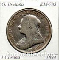 Moedas antigas da Europa: G. BRETA&Ntilde;A 1894, 1 CORONA, KM-783, AG, MBC; 89,95 &euro; 1