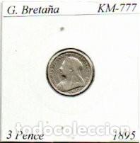 Moedas antigas da Europa: G. BRETA&Ntilde;A 1895, 3 PENCE, KM-777, AG, EBC; 9,95 &euro; 1