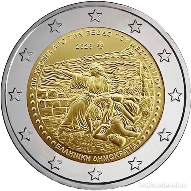 Monedas antiguas de Europa: 2 euros GRECIA 2026 - 200 a&ntilde;os de la &Eacute;xodos de Messolonghi