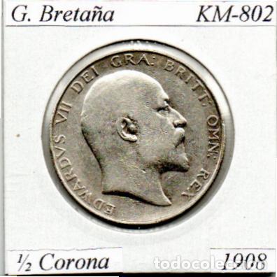 Moedas antigas da Europa: G. BRETA&Ntilde;A 1908, 1-2 CORONA. KM-802, AG, MBC; 29,95 &euro; 1
