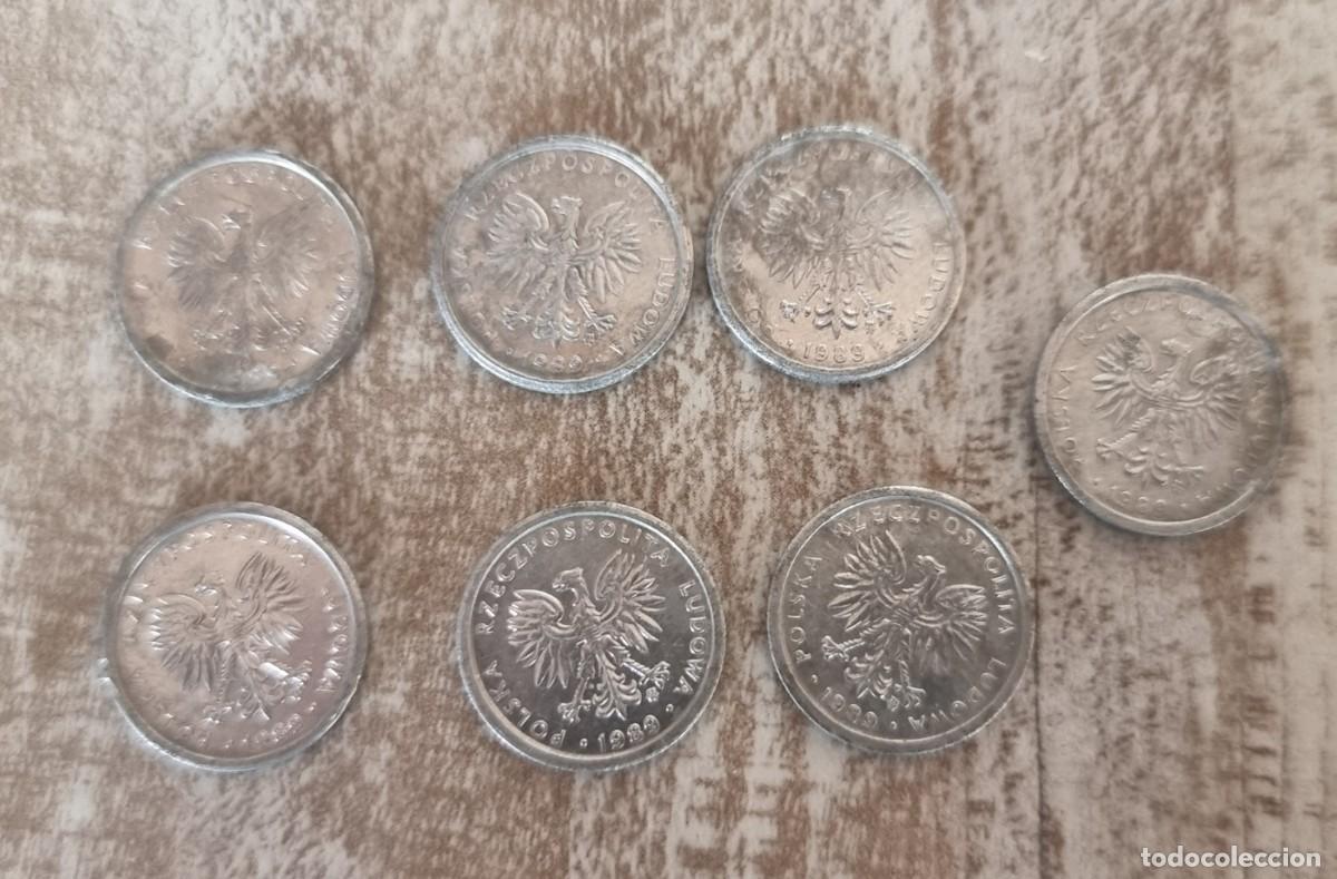 Alte M&uuml;nzen aus Europa: Moneda, Polonia, LOTE de 7 monedas 1 Zloty de Polonia 1989