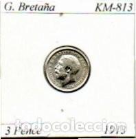 Monete antiche di Europa: G. BRETA&Ntilde;A 1913, 3 PENCE, KM-813, AG, EBC; 5,95 &euro; 1