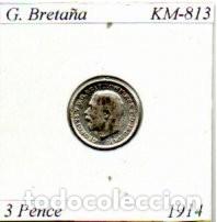 Monnaies anciennes de Europe: G. BRETA&Ntilde;A 1914, 3 PENCE, KM-813, AG, EBC; 5,95 &euro; 1