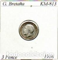 Monnaies anciennes de Europe: G. BRETA&Ntilde;A 1916, 3 PENCE, KM-813, AG, EBC; 5,95 &euro; 1