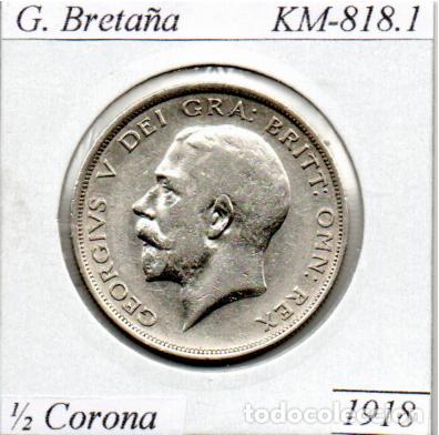 Old Coins of Europe: G. BRETA&Ntilde;A 1918, 1-2 CORONA. KM-818.1, AG, EBC; 29,95 &euro; 1