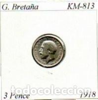 Moedas antigas da Europa: G. BRETA&Ntilde;A 1918, 3 PENCE, KM-813, AG, EBC; 5,95 &euro; 1