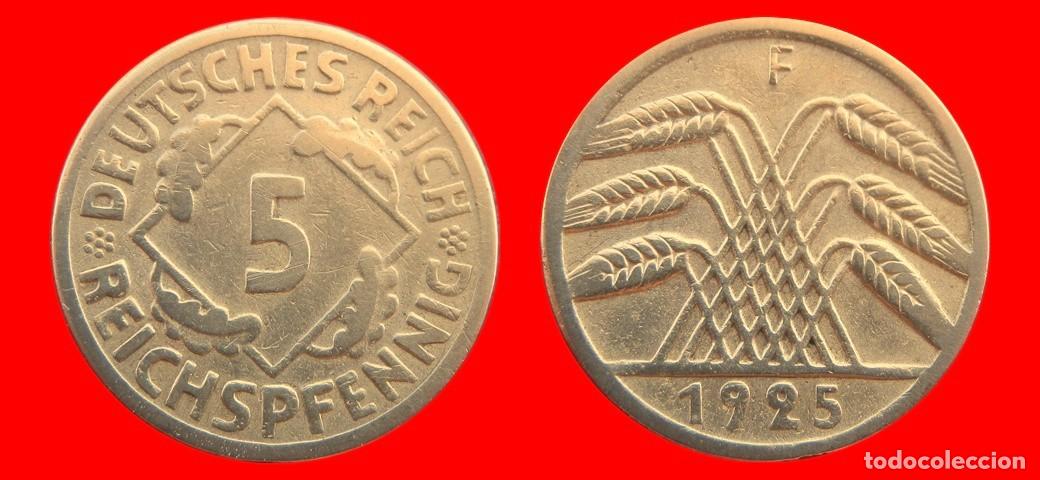 Monnaies anciennes de Europe: 5 REICHSPFENNIG 1925F WEIMAR ALEMANIA-156662