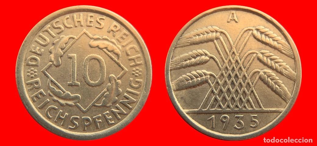 Monnaies anciennes de Europe: 10 REICHSPFENNIG 1935A WEIMAR ALEMANIA-156664