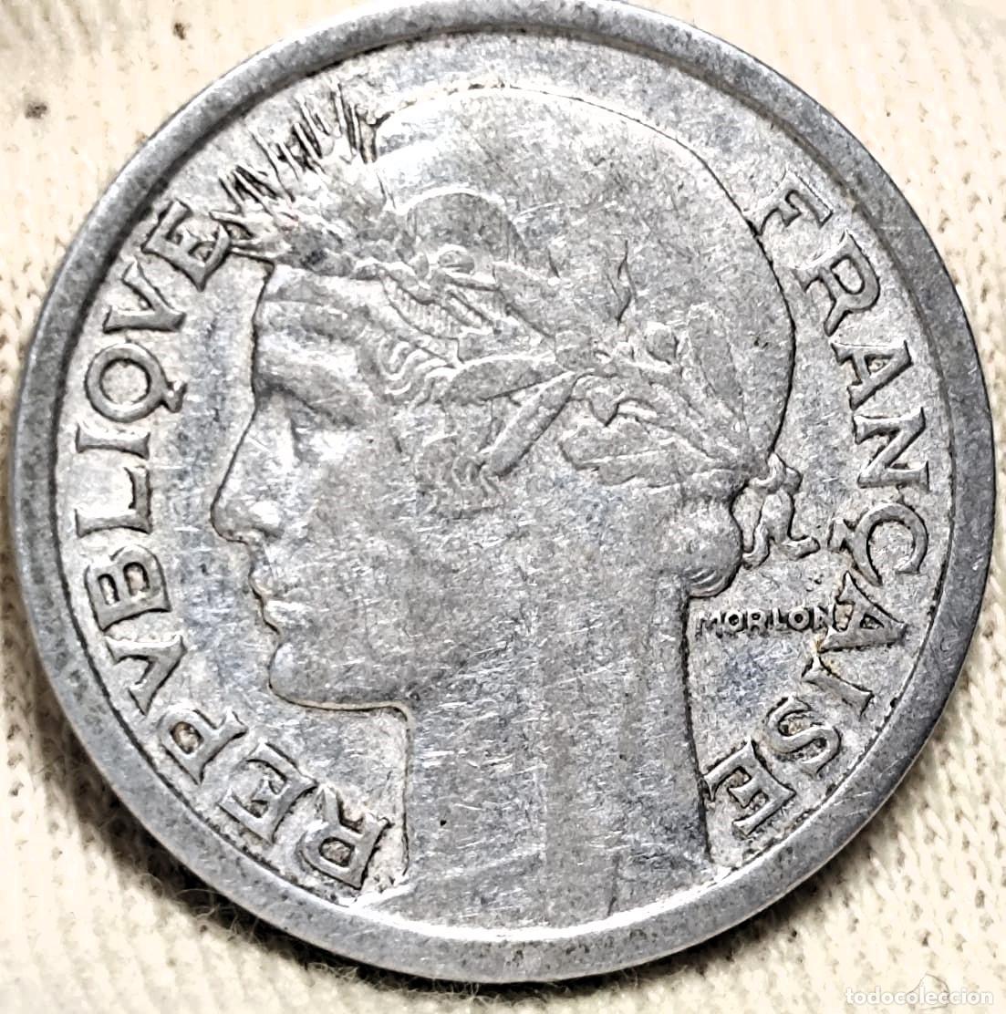 Monnaies anciennes de Europe: Francia 1 franco, 1941 Tercera Rep&uacute;blica Aluminio Gris Lote 1035