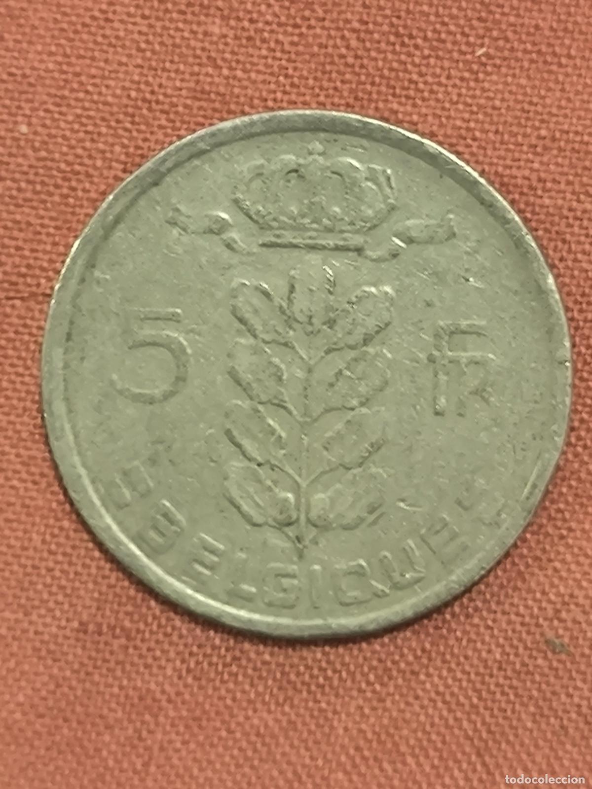 Old Coins of Europe: Moneda Espa&ntilde;a 5 FR B&eacute;lgica 1949 Anverso y Reverso Coleccionismo Numism&aacute;tica