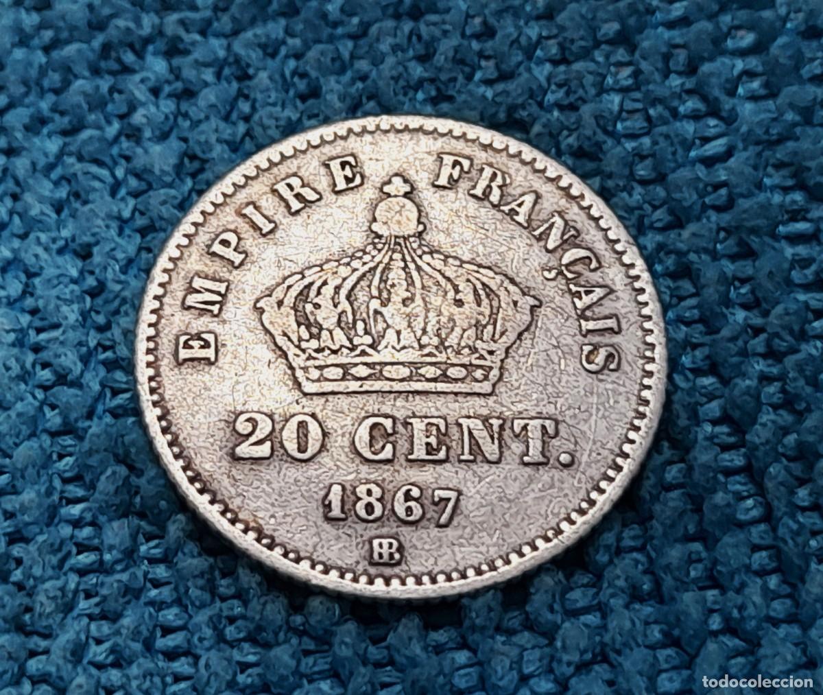 Monedas antiguas de Europa: Francia, 20 Centimes 1867 BB - Foto 1