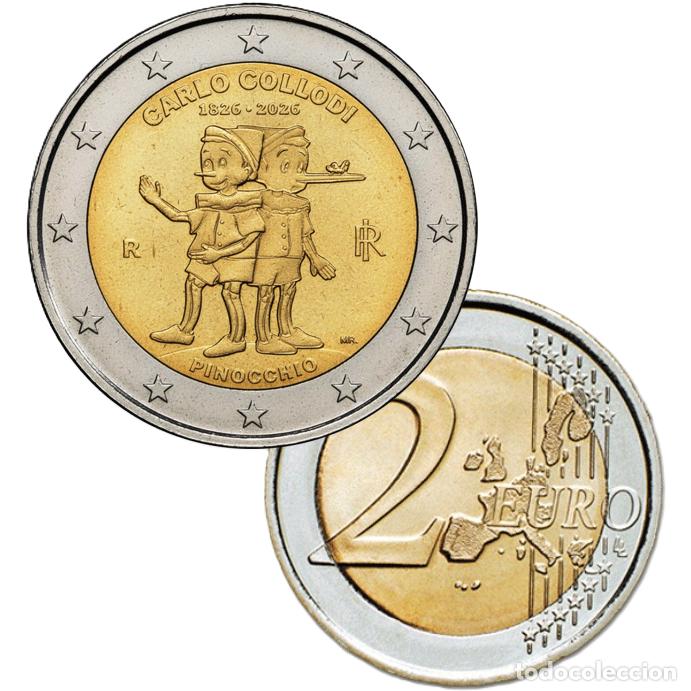 Monnaies anciennes de Europe: ITALIA 2 euro 2026 S/C PINOCHO de Carlo Collodi - PINOCCHIO