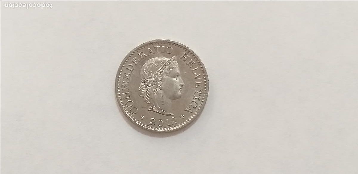 Monedas antiguas de Europa: Moneda de SUIZA. HELVETIA. 10 diez CENTIMOS RAPPEN. A&ntilde;o 2012. CIRCULADA