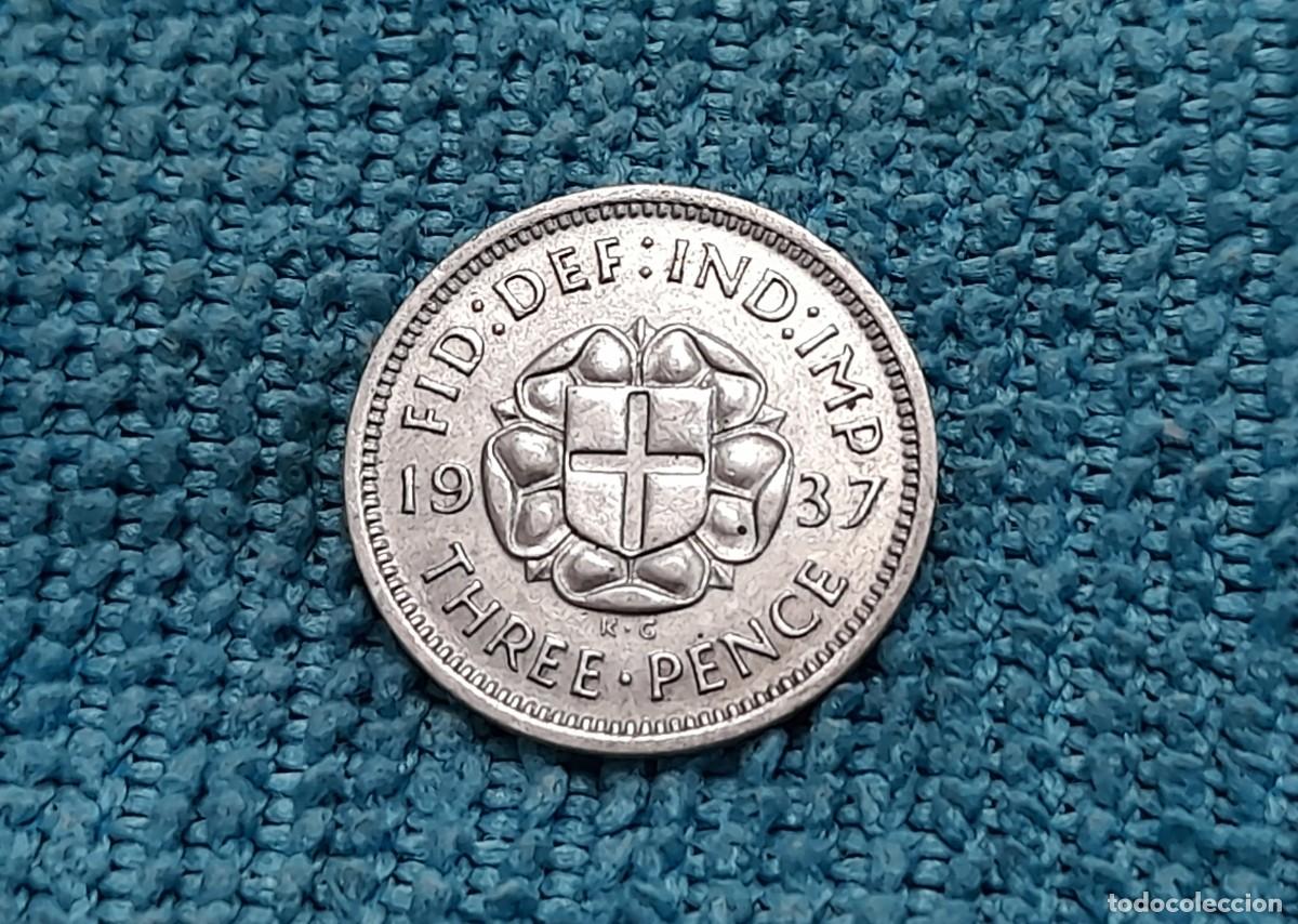 Monnaies anciennes de Europe: Reino Unido, George VI, 3 Pence 1937