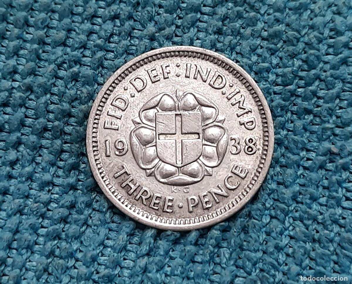 Monnaies anciennes de Europe: Reino Unido, George VI, 3 Pence 1938