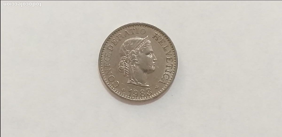 Monedas antiguas de Europa: Moneda de SUIZA. HELVETIA. 10 diez CENTIMOS RAPPEN. A&ntilde;o 1983. CIRCULADA