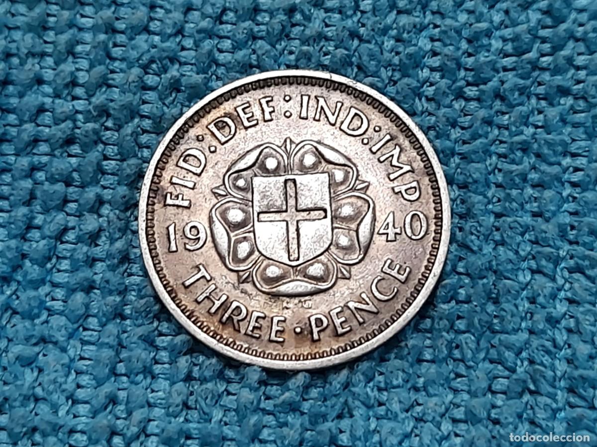 Monete antiche di Europa: Reino Unido, George VI, 3 Pence 1940