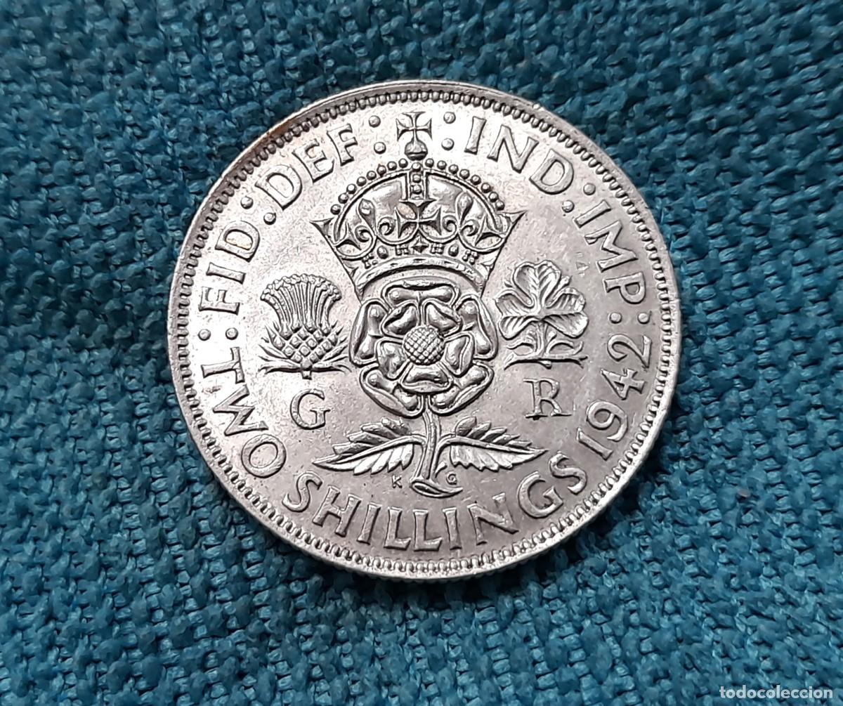 Old Coins of Europe: Reino Unido, George VI, 2 Shillings 1942