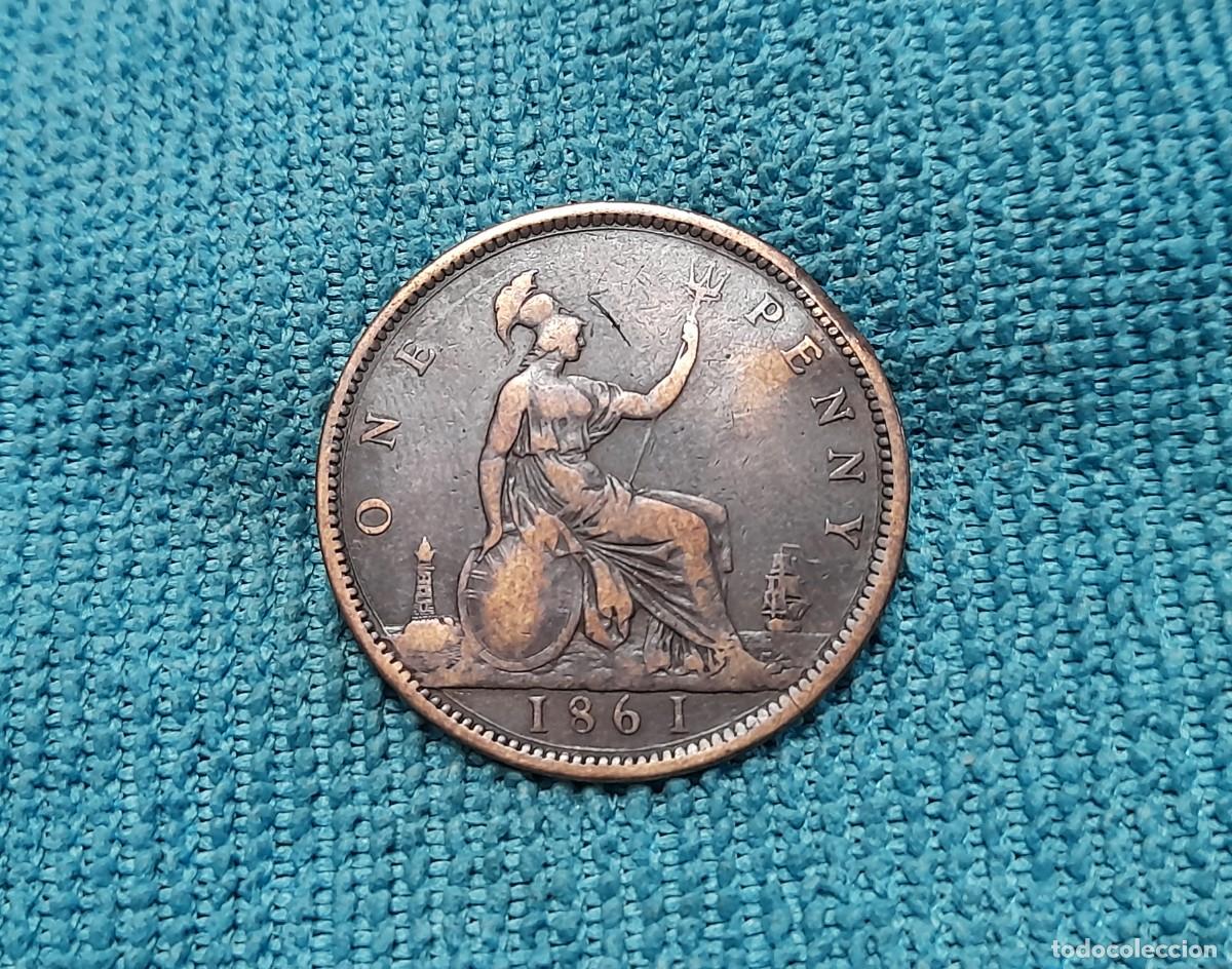 Old Coins of Europe: Reino Unido, Victoria, 1 Penny 1861