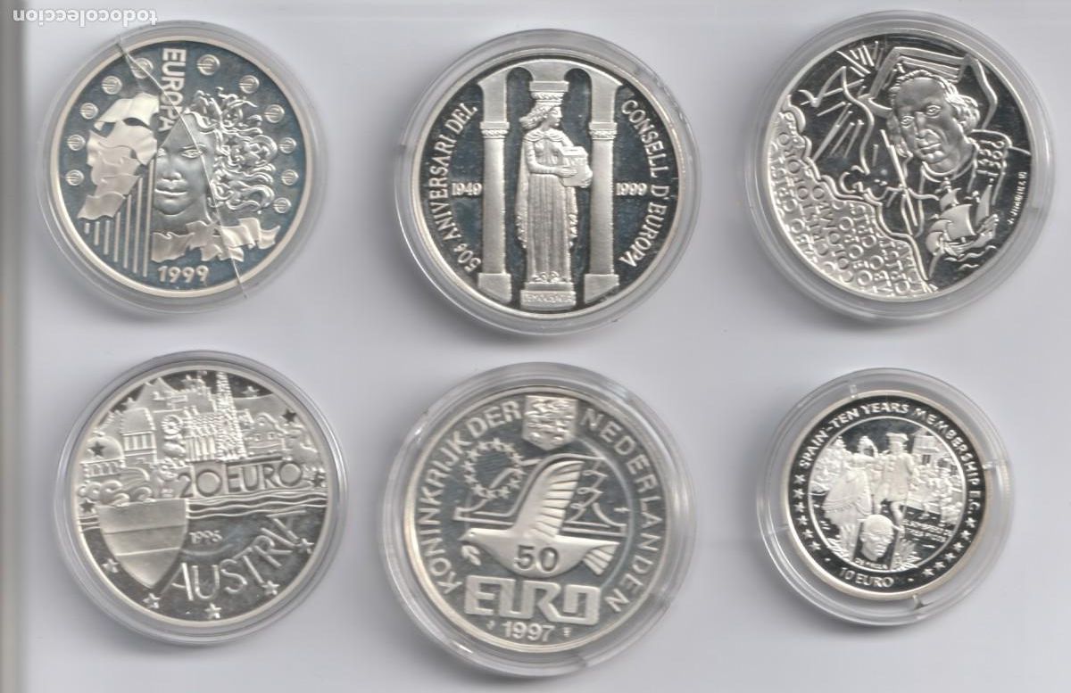 Monnaies anciennes de Europe: Lote de monedas de Plata 0,925 144 gramos (aproximadamente) Proof