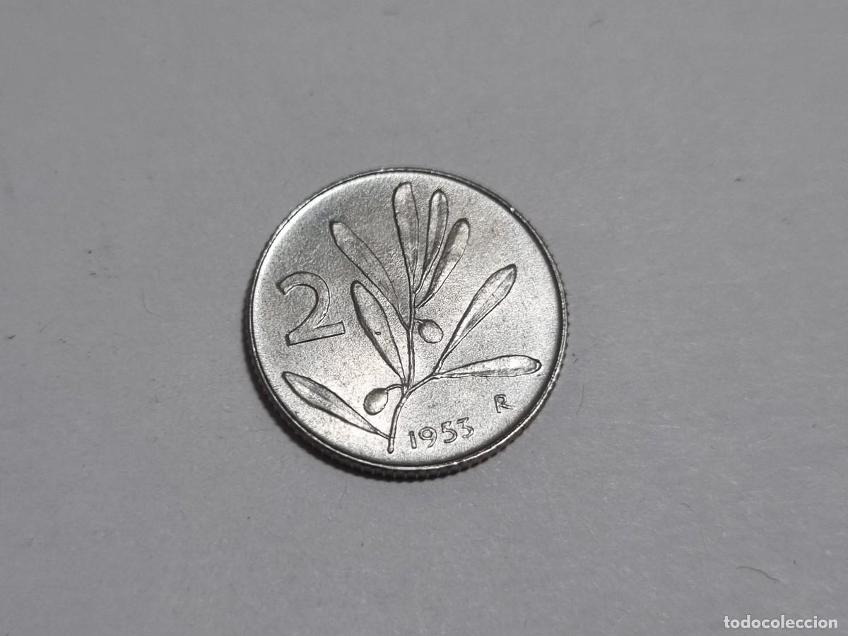 Alte M&uuml;nzen aus Europa: Moneda SC Italiana 2 Liras Republica Italia 1953-R Aluminio Coleccionista
