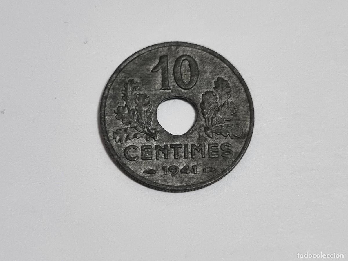 Alte M&uuml;nzen aus Europa: Moneda Zinc Republica Francesa Francia 10 Centimos 1941 Coleccionista