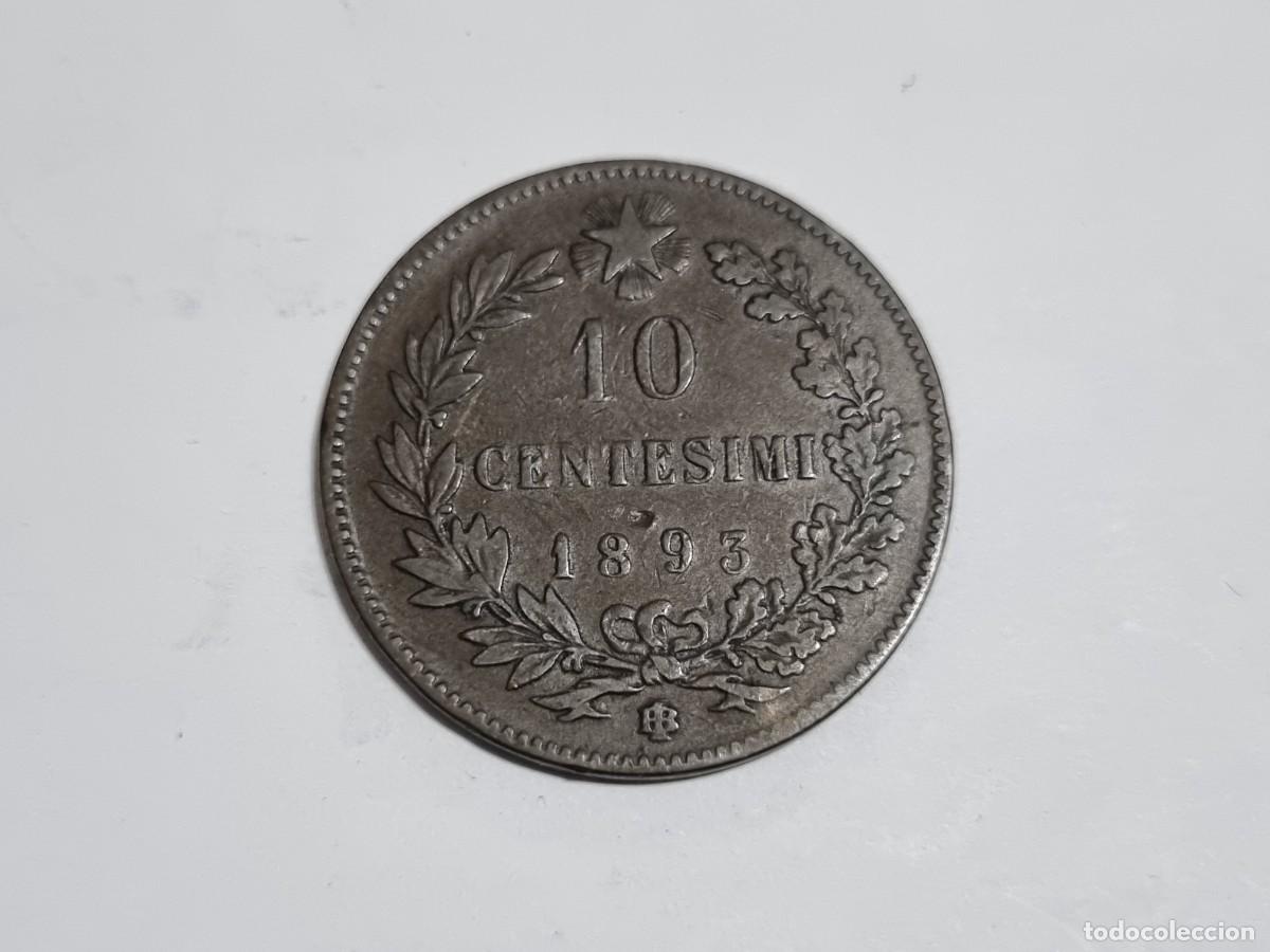 Old Coins of Europe: Moneda Italiana 10 Centesimos 1893-BI Italia Umberto I Coleccionista