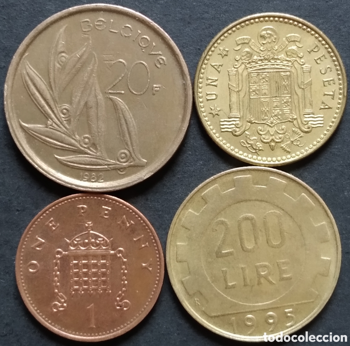 Old Coins of Europe: LOTE MONEDAS N&deg; 0215 - LOTE DE 4 MONEDAS INTERNACIONALES