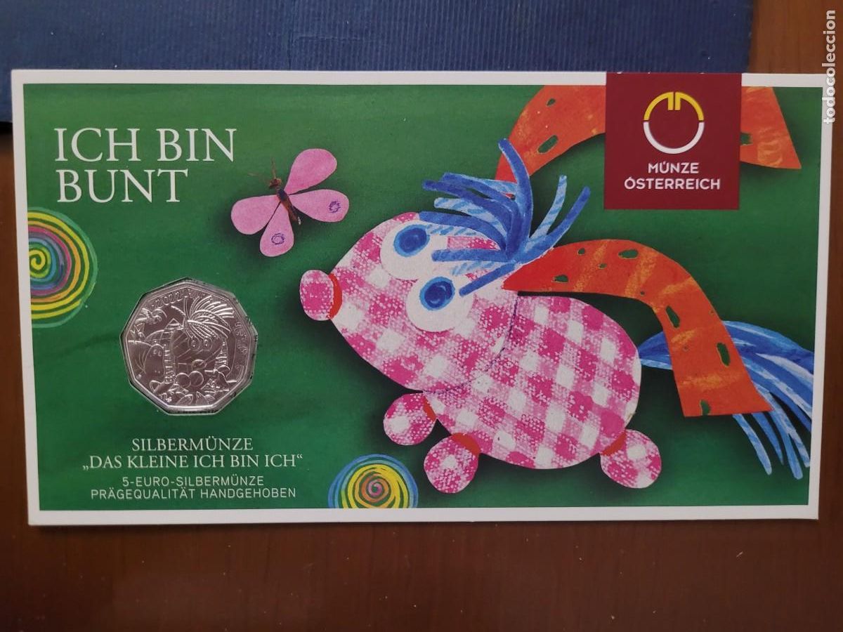 Monete antiche di Europa: Moneda 5 euros 2022 Peque&ntilde;o soy - yo Austria PLATA COINCARD