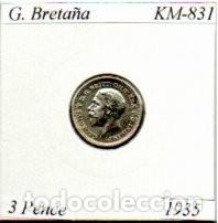 Old Coins of Europe: G. BRETA&Ntilde;A 1935, 3 PENCE, KM-831, AG, EBC; 4,95 &euro; 1
