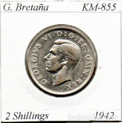 Old Coins of Europe: G. BRETA&Ntilde;A 1942, 2 SHILLINGS. KM-855, AG, MBC; 19,95 &euro; 1