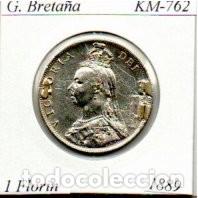 Old Coins of Europe: GRAN BRETA&Ntilde;A 1889, 1 FLORIN, KM-762, AG, SE&Ntilde;AL DE SOLDADURA; 25,95 &euro; 1