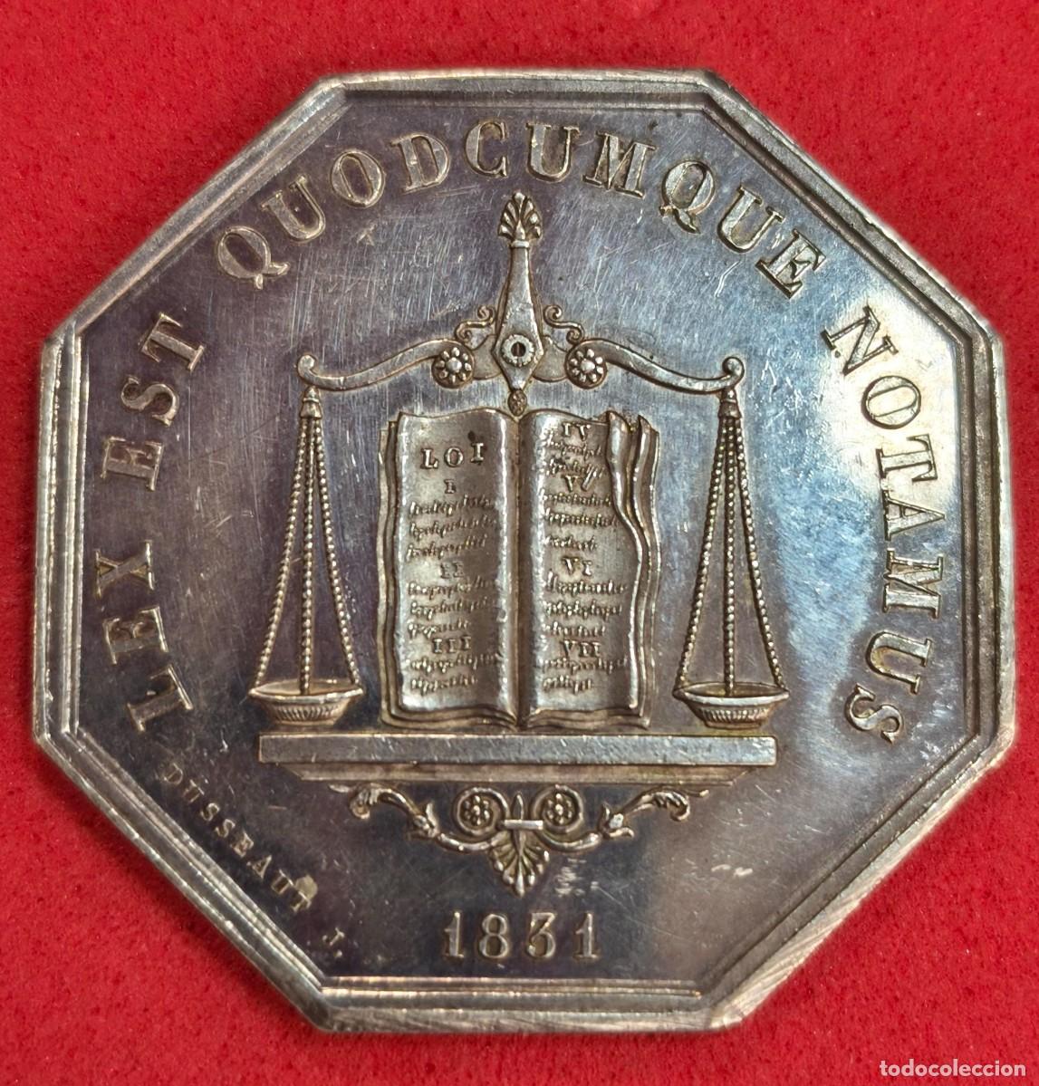 Old Coins of Europe: ESPA&Ntilde;A. A&Ntilde;O 1831. JETON. PLATA. COMPA&Ntilde;IA DE NOTARIO. PESO 16,18 GR
