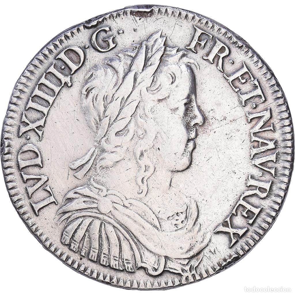 Moedas antigas da Europa: [#1547880] Francia, Louis XIV, 1/2 &Eacute;cu &agrave; la m&egrave;che longue, 1652, Paris, Plata, MBC