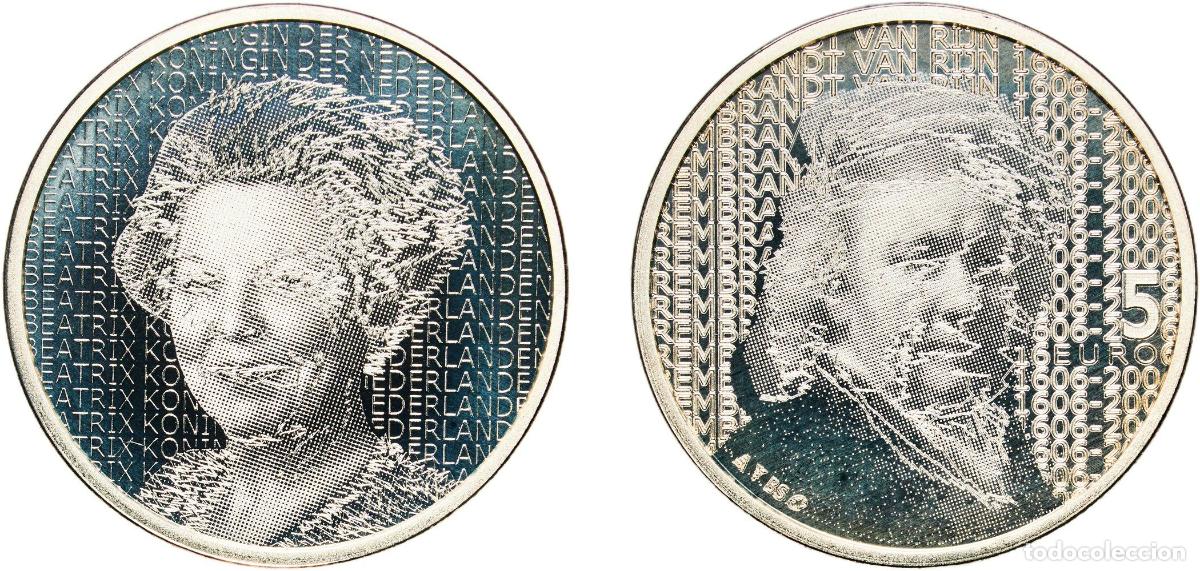 Moedas antigas da Europa: Netherlands Kingdom 2006 5 Euros - Beatrix (Rembrandt) Silver (.925) Utrecht Mint (35000) 11.92g UN